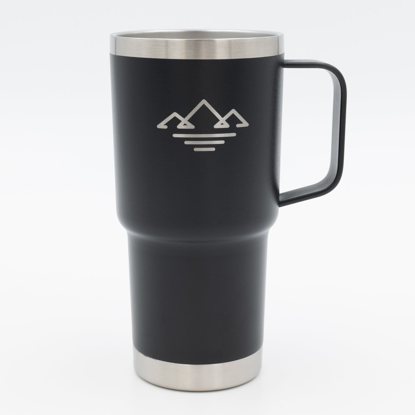 Bergbrise Edelstahl Becher mit Henkel – ca. 500 ml, Schwarz, mit Logo