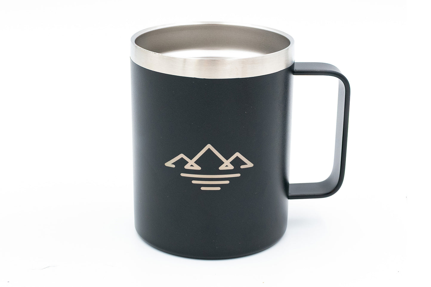 Bergbrise Edelstahl Kaffeebecher mit Henkel 350ml (Schwarz)