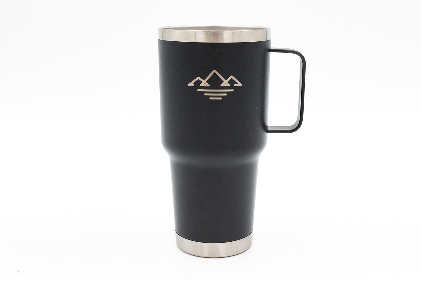 Bergbrise Edelstahl Becher mit Henkel – ca. 900 ml, Schwarz, mit Logo